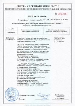 2017.06.19 Видное - Приложение к сертификату Устройства поворотные, откидные, Siegenia-Aubi KG. ГОСТ 30777-2012